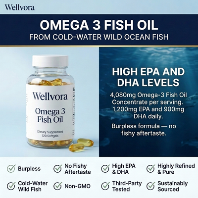 Wellvora™ Omega 3 Fish Oil